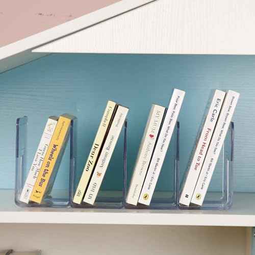 LUGUNU Clear Acrylic Purse Organizer - 4-Section Divider for Handbag Closet Storage - Durable Rack for Purses, Clutches More (Set of 4)