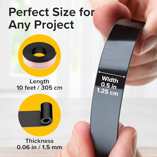 X-bet MAGNET Super Sticky Magnetic Tape 10ft x 1/2in (3m x 1.25cm) - DIY Crafts, Labeling & Organizing Roll