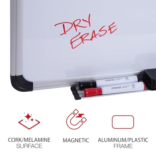 Universal Cork & Dry Erase Board 36x24in Magnetic & Bulletin Surface