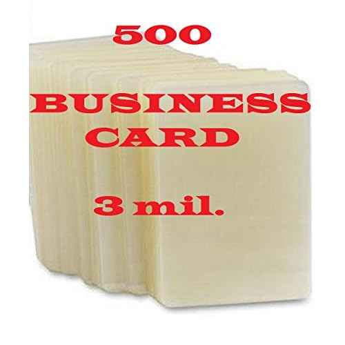 Heat Activated Business Card Laminating Pouches 3 Mil 2-1/4 x 3-3/4 [pk of 500] 57mm x 95mm and 75 microns Thick for up to 2¡± x 3.5¡± Size Sheets, Clear Gloss