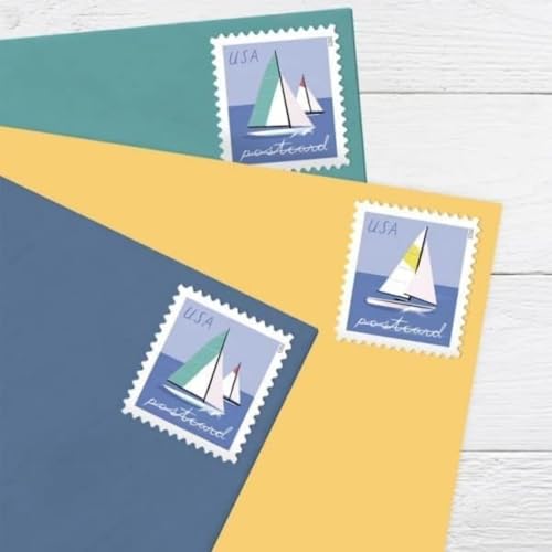 United States Postal Service Sailboats Postcard Stamps - 20 Sheet Includes Variation
