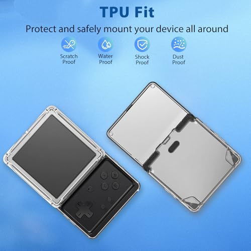 YAJOJO Clear Case Cover for RG Rotate Retro Handheld Console + 2 Screen Protectors