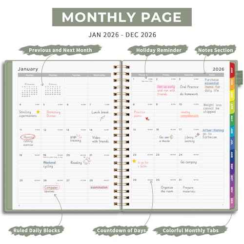 EMSHOI 2026 Appointment Book, A4 15-Minute Hourly Planner, JAN 2026 - DEC 2026, Daily Weekly Monthly, 100GSM Thick Paper, PVC Cover, Colorful Tabs - for Work, School, Salon Scheduling