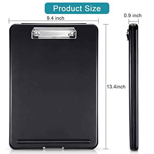 Epakh 7 Pcs Clipboard with Storage Bulks Plastic Storage Foldable Nursing Clipboard with Low Profile Clip for Student Teacher Nurse Employee, 9.5 x 13.5 Inch