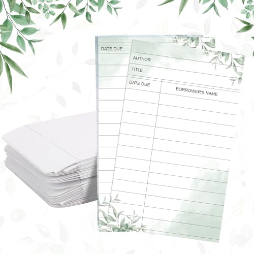 120 pcs Self-Adhesive Library Card Pockets & Due Date Paper Set - BLSUREFYX