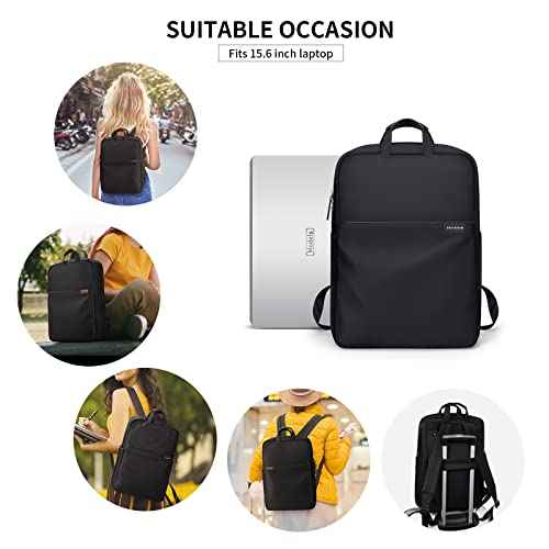 GOLF SUPAGS Travel Laptop Backpack for Women Anti Theft Slim Durable College Bookbag Business Computer Bag Fit 15.6Inch Notebook (Black, 15.6Inch)