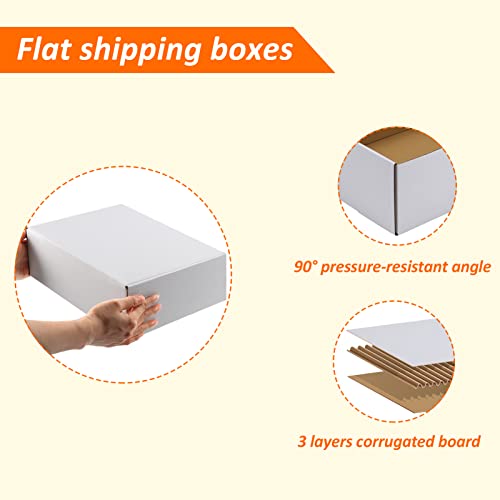 HORLIMER 12x9x4 Inch White Shipping Boxes Set of 20, Corrugated Cardboard Mailers