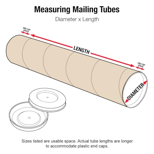 3x20 Inch Kraft Mailing Tubes - 24 Pack for Document Storage & Shipping