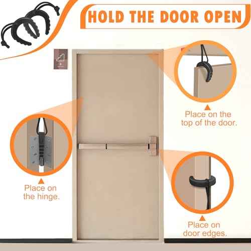 Crosize 8 Pack First Responder Door Stops, Door Jam for Law Enforcement, Police, Emergency Medical Services, Black Door Stoppers Wedge