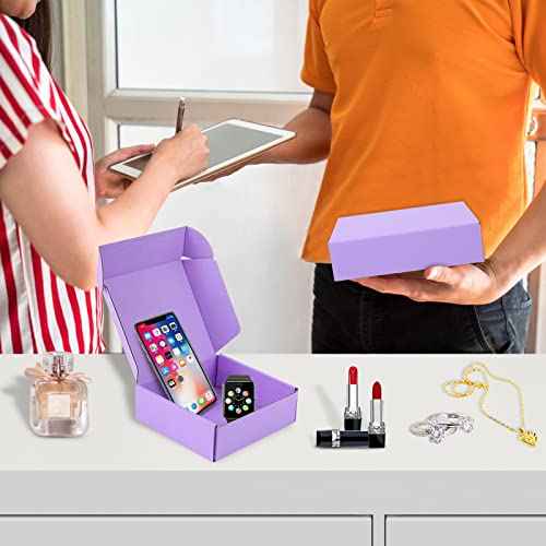 25 Pack Small Shipping Boxes Purple Corrugated Cardboard Box 9x6x3 inches£¬Corrugated Box for Packaging Small Business,Mailing Packing Literature Mailer,Shipping Gift Boxes