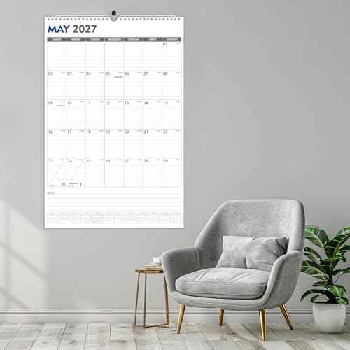 GuassLee Extra Large Wall Calendar 2026, 36"x 24" Jumbo Vertical Wall Planner 2026-2027 from January 2026 to June 2027,18 Months with Julian Dates and Notes for Office School Home Teacher Planning
