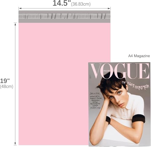 Light Pink Poly Mailers 14.5x19 Inch Bulk Shipping Bags for Clothes - 400 Pack