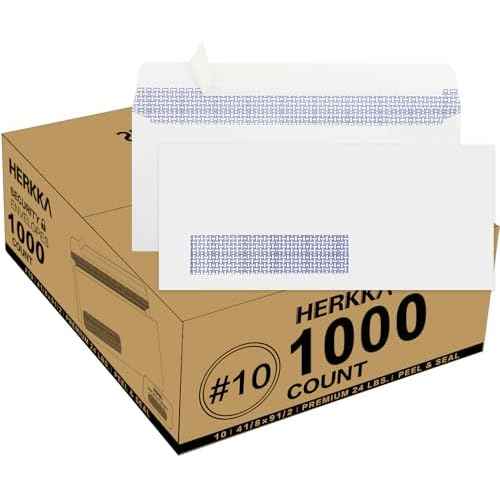 1000 Pack #10 Single Left Window SELF Seal Security Envelopes, Designed for QuickBooks Invoices & Business Statements, Computer Printed Checks Peel and Seal Flap, Size 4-1/8 x 9-1/2 Inches, 24 LB