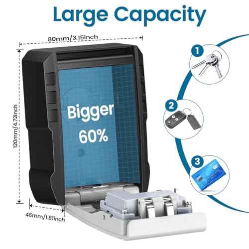 Superlit XL Car Lock Box ? Turo Key Lock Box for Car Window & Vehicle Key Storage, Anti-Theft Car Lockbox for Rentals & Rideshare, Waterproof Car Key Vault with RFID Signal Blocker Pouch