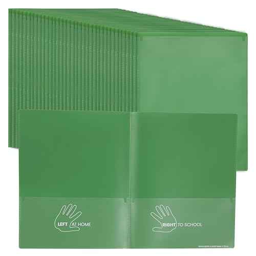 ECR4Kids 2-Pocket Parent-Teacher Classroom Communication Folder, School Supplies, Green, 36-Piece