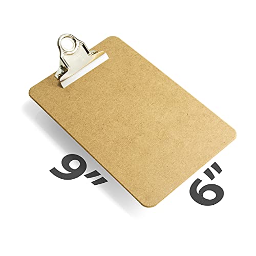 Officemate Memo-Size Clipboard 6 x 9 in with 3 in Clip, 1 Pack, Recycled Wood
