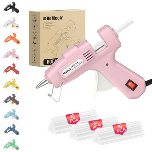 Romech Pink Mini Hot Glue Gun Kit with 30 Glue Sticks - Craft & Repair