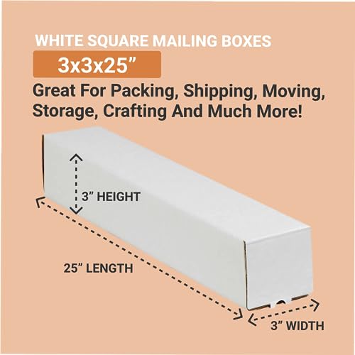 25-Pack Mailing Tubes with Caps - Heavy-Duty Cardboard Shipping Tubes