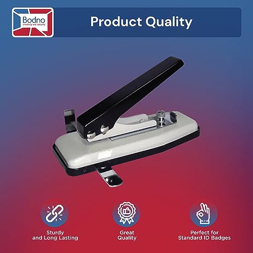 Bodno Hand Held ID Card Slot Punch – Black, PVC Card Compatible