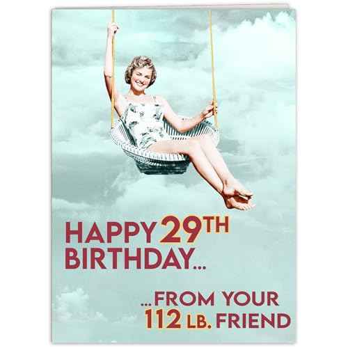 Funny Birthday card for women, friend, sister, daughter, mother - vintage woman photo Birthday greeting for 29 year olds - and all ages!