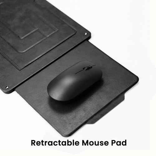 PUNCUBE Portable Lap Desk - Lap Desk with Retractable Mouse Pad, Adjustable Stand, Writing Board, Expandable Surface, and Heat Protection for Laptops and Tablets (Midnight Black)