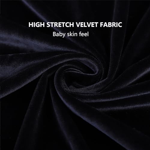 BAIDATONG Office Chair Arm Covers – Velvet Stretchable 2pc Armrest Protectors, Black
