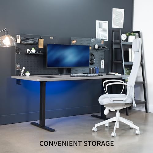 VIVO Black Clamp-on Desk Pegboard 60 x 24 in – PP-DK30B-2, 2 Panels