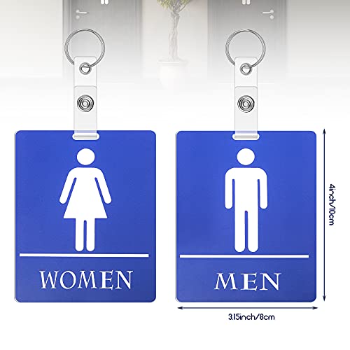 Gersoniel 6 Pcs Bathroom Hall Pass Keychains for Classroom & Office – Men & Women Styles