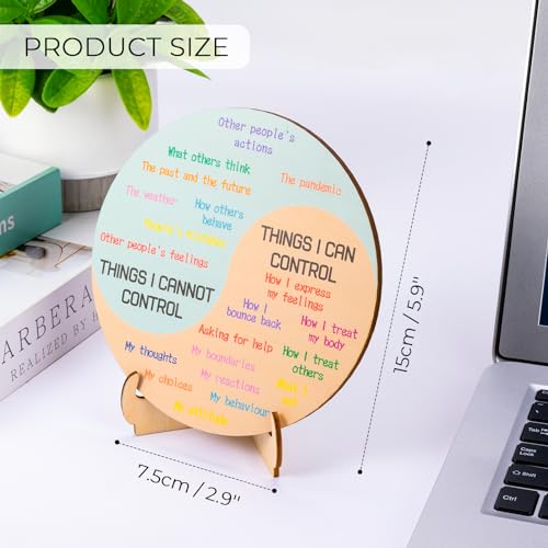 Giftacity Small Feelings Wheel Therapy Desk Decor - Double Sided Emotions Chart for Office & Home, Stress Relief Gift