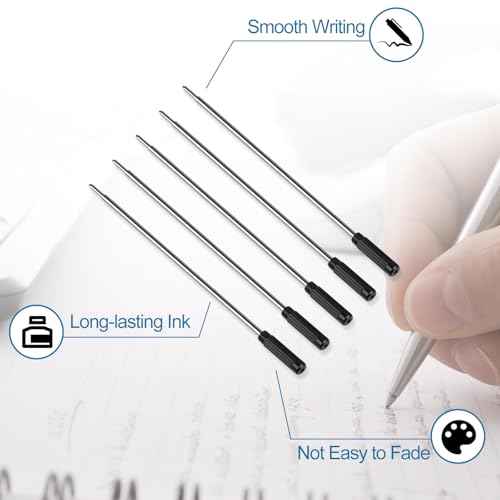 AZUREAL Pen Refills 20P, Replaceable Ballpoint Pen Refills, 1mm Medium Tip, Pen Refills for Twist Pens, Black Ink