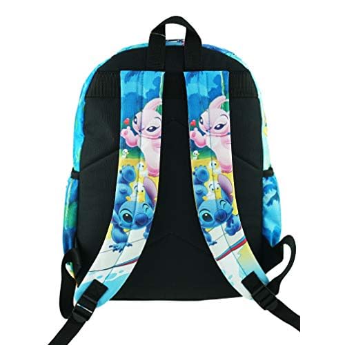 Lilo And Stitch Deluxe Oversize Print Large 16" Backpack with Laptop Compartment - A19563 Multi-color