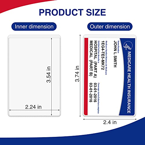 Fabmaker 6 Pack Medicare & Card Protectors Waterproof PVC Card Sleeves