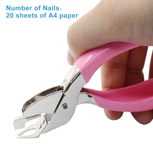 Rierdge 2Pcs Handheld Staple Removers Blue & Pink – Rubber-Coated Grip