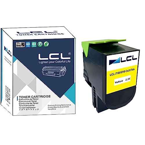 LCL Remanufctured Toner Cartridge Replacement for Lexmark 71B0040 71B10Y0 CS317dn CS317 CS317dn CX317 CX317dn CS417 CS417dn CX417 CX417de CS517 CS517de CX517 CX517de (1-Pack Yellow) Toner