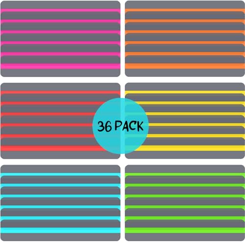 Zonon 36 Pcs Guided Reading Strips for Dyslexia - Colored Highlight Reading Aids