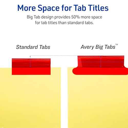 Avery 8-Tab Binder Dividers, Insertable Multicolor Big Tabs, 1 Set (11111)