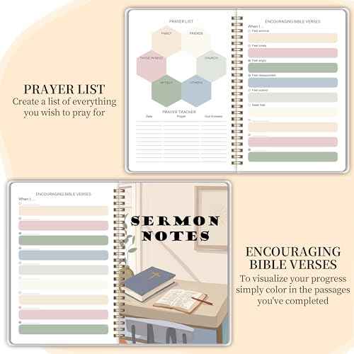 Bible Study Journal - Church Notes Journal - Soap Bible Study Notebook for Women - Bible Notebooks for Note Taking - Based Religious Gifts