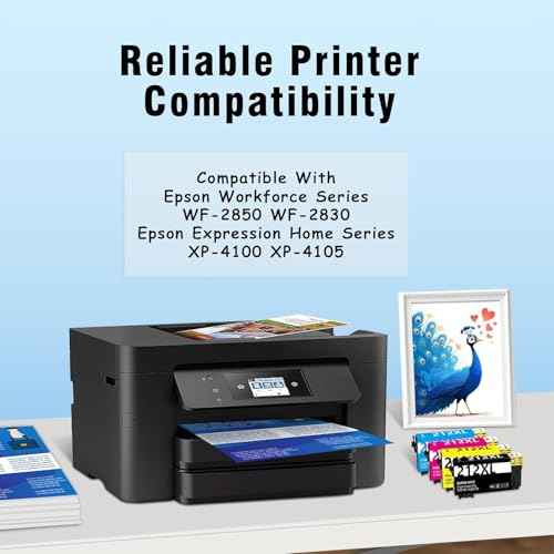 212XL Ink Cartridges High Capacity Remanufactured for Epson 212 XL 212XL T212 Combo Pack 4 for Epson Printer with Espon XP-4100 XP-4105 WF-2850 WF-2830 (1 Black 1 Cyan 1 Magenta 1 Yellow, 4 Pack)