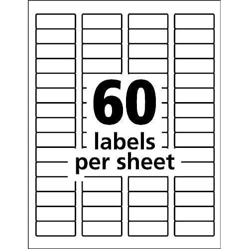 Avery Durable White Cover Up ID Labels for Laser Printers, 0.67 x 1.75, Pack of 3000 (61533)