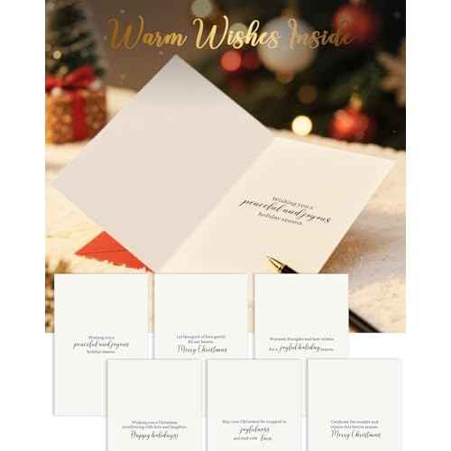 30 Pack Boxed Christmas Cards with Envelopes and Stickers, 4 x 6 Inch, Holiday Greeting Cards Set, Assorted Xmas Cards with Warm Messages Inside for Friends and Family (Christmas)