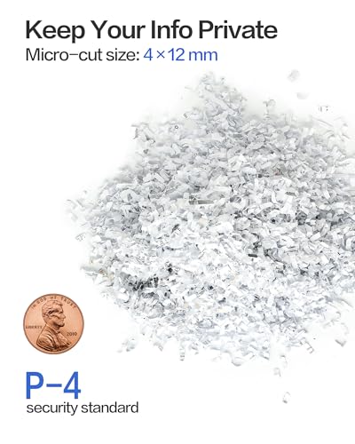 Locksworth 8-Sheet Micro Cut Shredder for Home Office, P-4 Security, 4-Gallon Bin