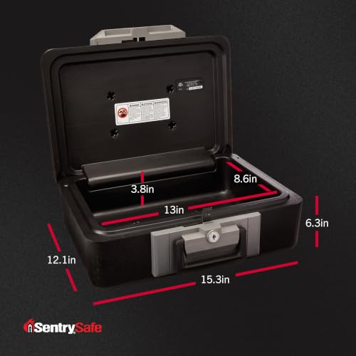 SentrySafe Fireproof Safe Box with Key Lock, 0.25 cu ft, Fire-Resistant Chest for Documents & Valuables