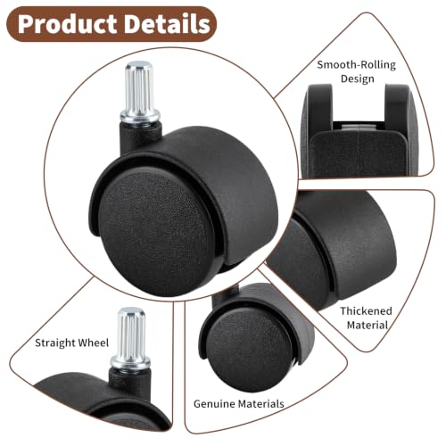 Swivel Caster Wheels for Sterilite 3-Drawer Cart (4-Pack) - Durable, Quiet, 360° Rollers