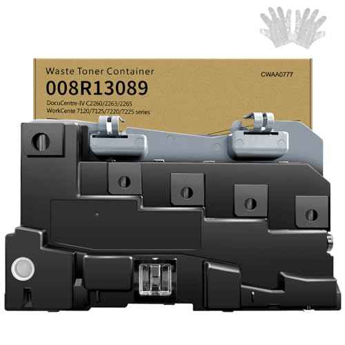 008R13089 Waste Toner Container Compatible for Xerox WorkCentre 7120 7125 7220 7225 7220i 7225i Series CWAA0777 DocuCentre-IV C2260 C2263 C2265 Printer High Capacity 33000 Pages 1 Black Pack