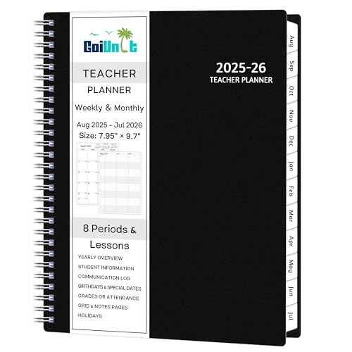 Teacher Planner 2025-2026, AUG. 2025 ? JUL. 2026, Lesson Planner 2025-2026 Academic Year, with Tabs, Thick Paper, 2-Sided Pocket, 8¡¯¡¯ x 10¡¯¡¯ Daily Weekly and Monthly Calendar with 8 Periods