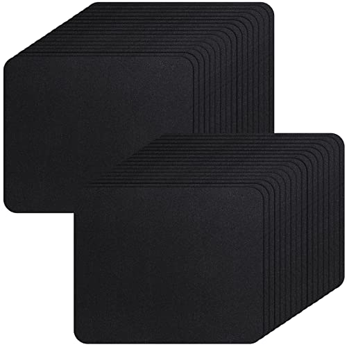 Crtiin 50 Pack Mouse Pad Bulk Computer Mouse Pad Gaming Mousepad for Computers Laptop Christmas Office Appreciation Gifts with Non Slip Rubber Base(9.84 x 11.81 Inch,Black)