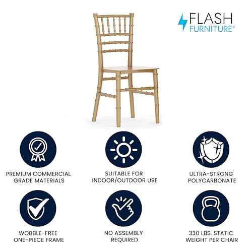 Flash Furniture Hercules Series Children's Resin Event Chair, Commercial/Residential All Occasion Chair, 330 lb. Static Weight Capacity, Gold
