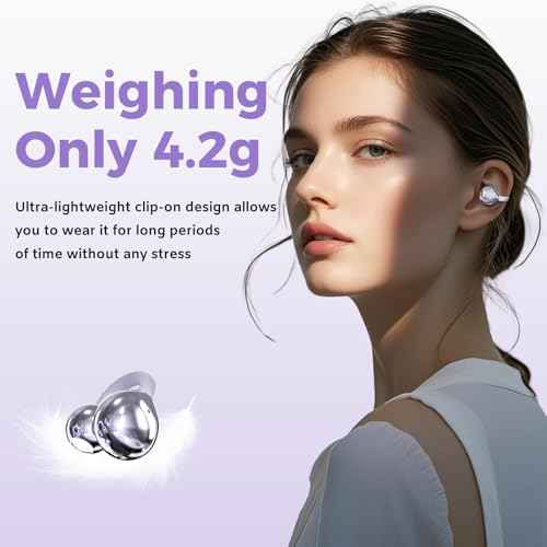 AI Translation Earbuds Real Time, 164 Language Translator Earbuds, 3-in-1 Wireless Clip on Earbuds, Bluetooth 5.4 Headphones, Translating Device for Travel Business Learning (Purple)
