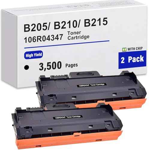B205/B210/B215 Black Toner Cartridge 106R04347 (3,500 Pages High Yield) Replacement for Xerox B205 B210 B215 B205NI B205MFP B210DNI B215DNI B215MFP,2-Black