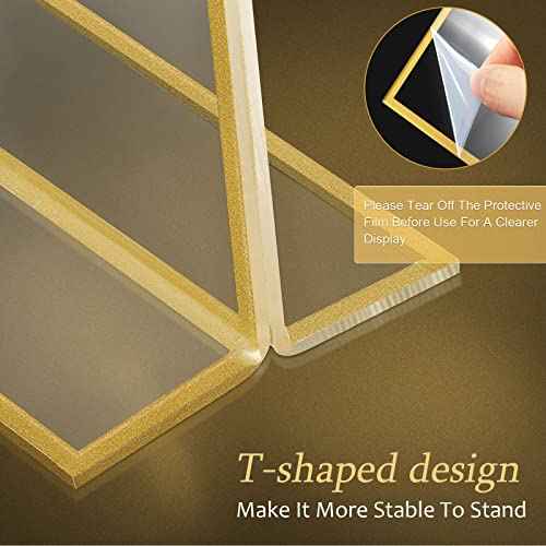 Hoteam 10 Pcs Gold Acrylic Sign Holders, 8.5 x 11 Inch Gold Picture Frames Clear Wedding Table Numbers Double Sided Acrylic Holders for Wedding Restaurant Table Number Photos Menu Cards Art